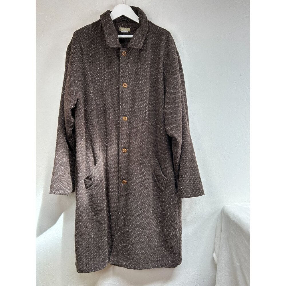 The Territory Ahead Mens XL Wool Blend Button Front Coat Jacket Brown Pockets